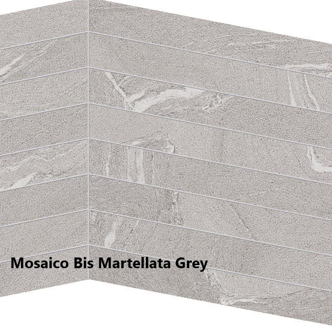 Mosaico Bis Martellata Grey