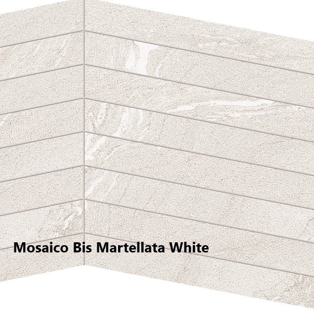 Mosaico Bis Martellata White