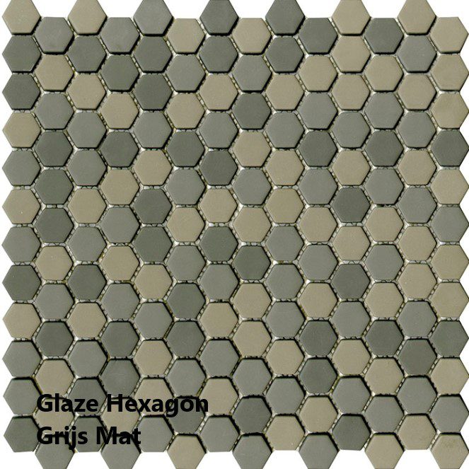 Glaze Hexagon Grijs Mat