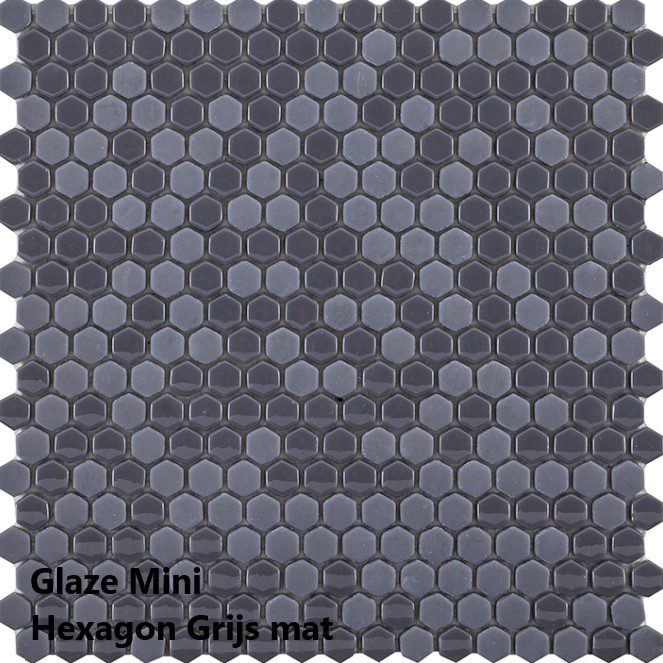 Glaze Mini Hexagon Grijs Mat
