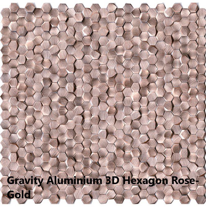 Gravity Aluminium 3d Hexagon Rosegold