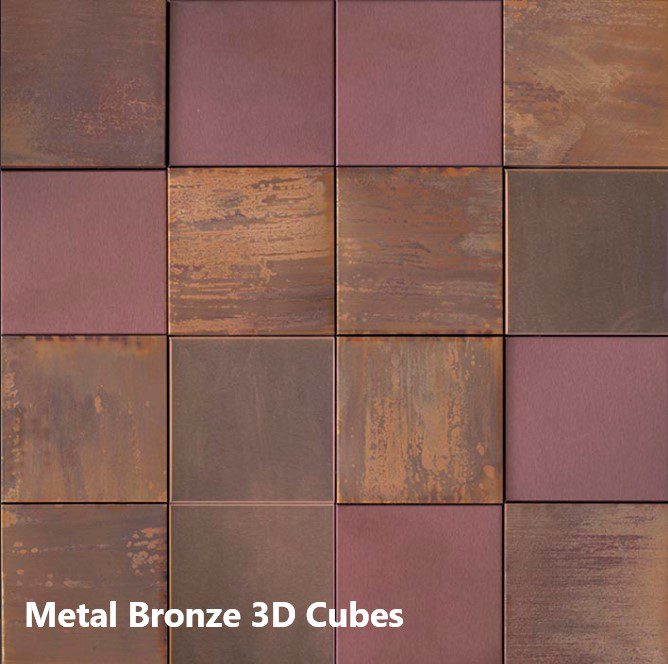 Metal Bronze 3D Cubes