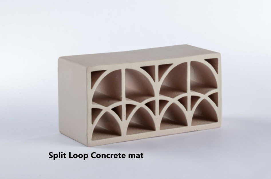 Split loop concrete mat