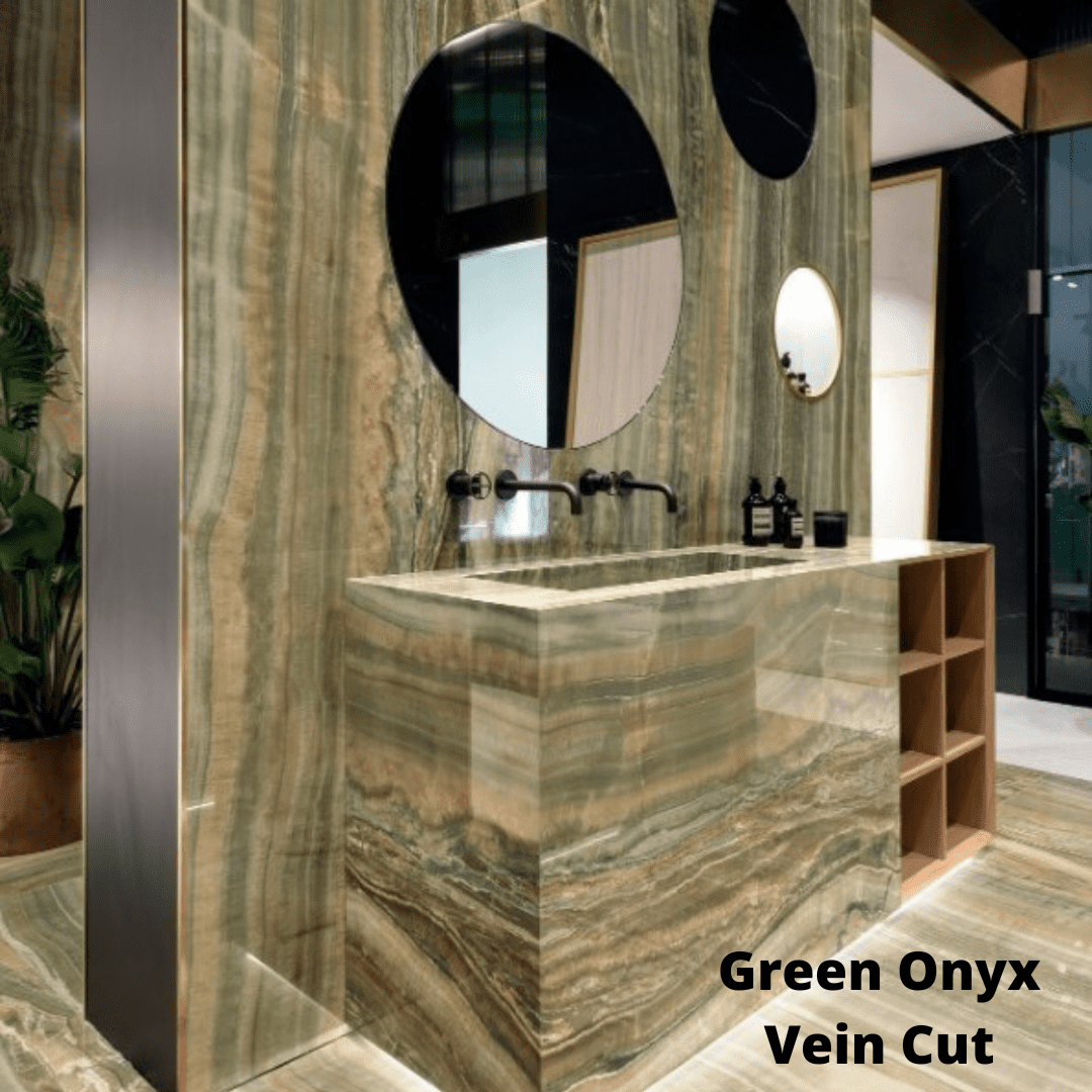 Green Onyx Vien Cut