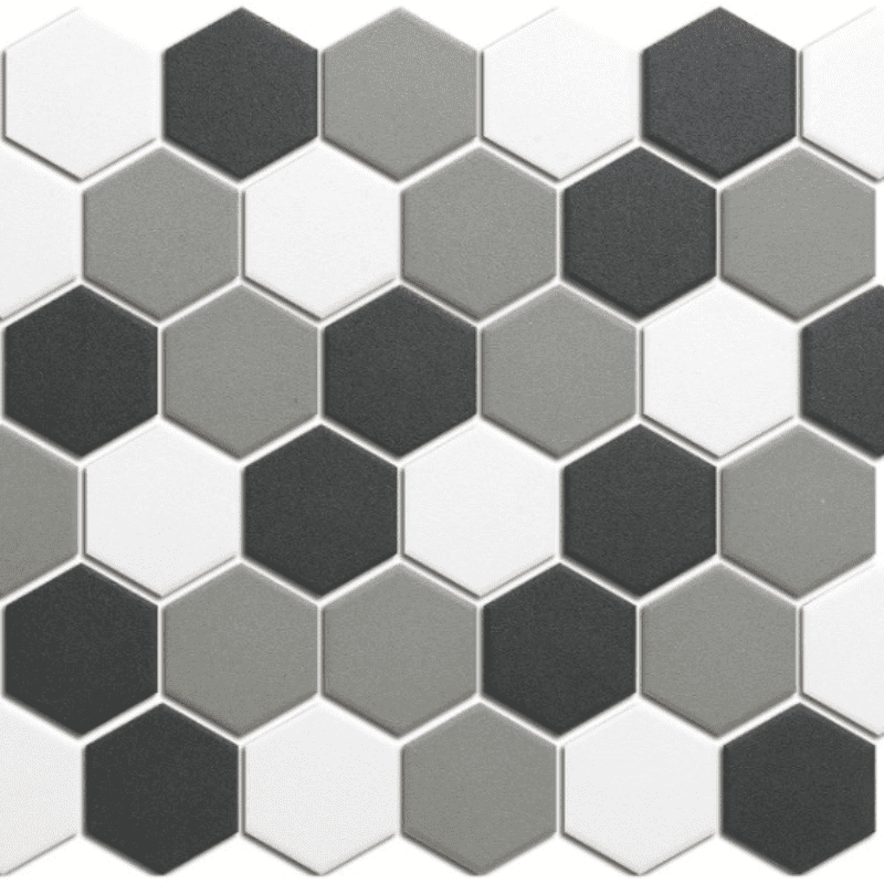 hexagon groot, contrast wit mix