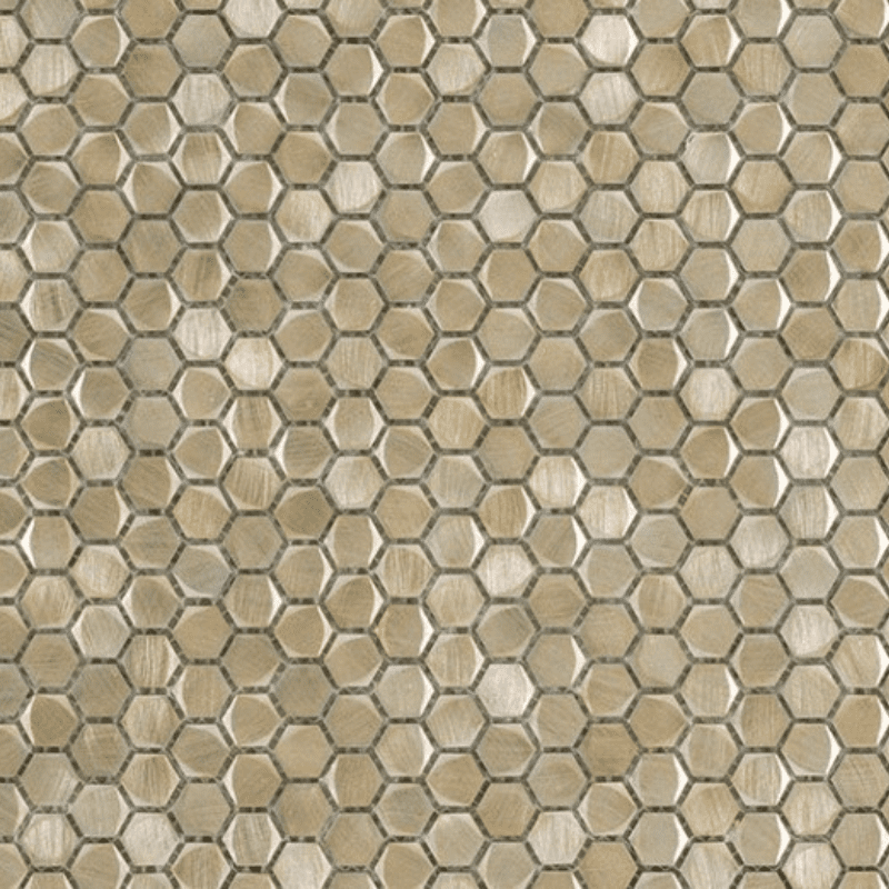 Metal Mosaic Hexagon Gold