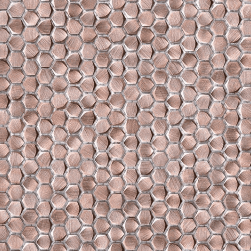 Metal Mosaic Hexagon Rose Gold