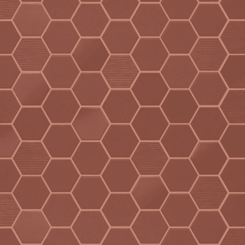 Hexa mix mosaic, rusty red
